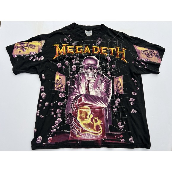 Brockum Other - Vintage 1991 Megadeth Rust In Peace Brockum All Over Print T Shirt XL USA